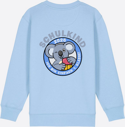 Sweatshirt Schulkind 2026 – 1. Klasse Koala - Blue Soul