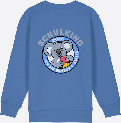 Sweatshirt Schulkind 2026 – 1. Klasse Koala - Bright Blue