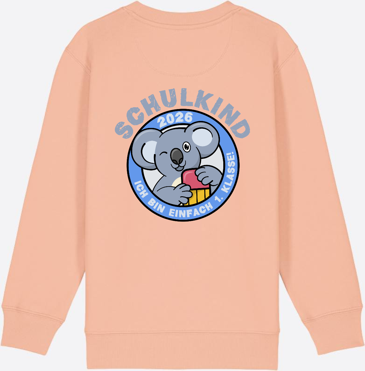 Sweatshirt Schulkind 2026 – 1. Klasse Koala - Fraiche Peche