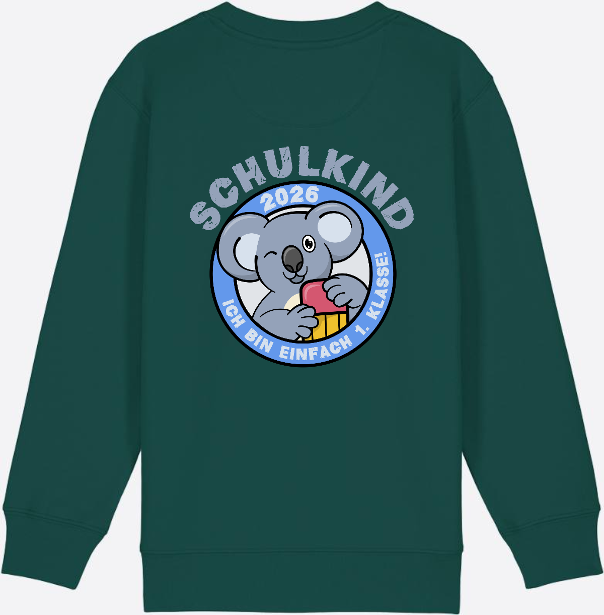 Sweatshirt Schulkind 2026 – 1. Klasse Koala - Glazed Green