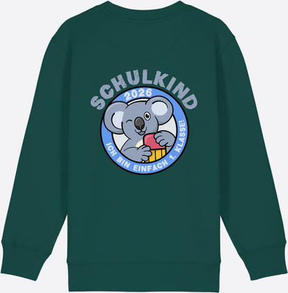 Sweatshirt Schulkind 2026 – 1. Klasse Koala - Glazed Green