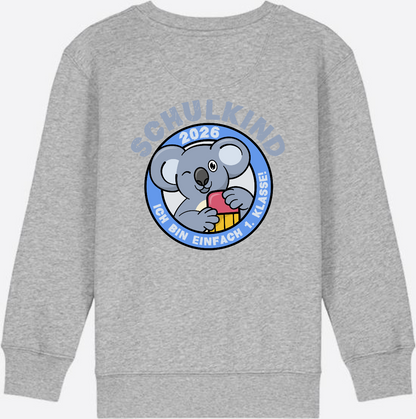 Sweatshirt Schulkind 2026 – 1. Klasse Koala - Heather Grey