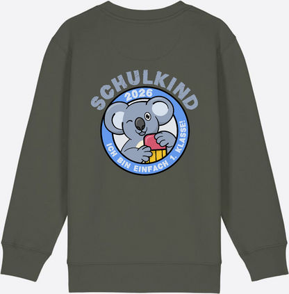 Sweatshirt Schulkind 2026 – 1. Klasse Koala - Khaki