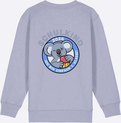 Sweatshirt Schulkind 2026 – 1. Klasse Koala - Lavender