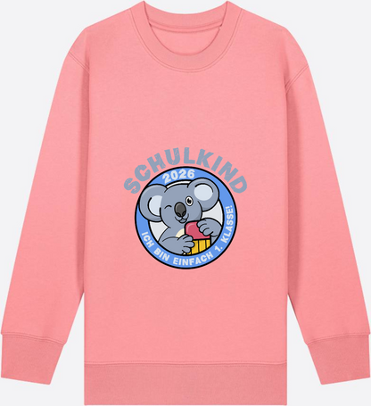 Sweatshirt Schulkind 2026 – 1. Klasse Koala - Pink Joy Herzseite