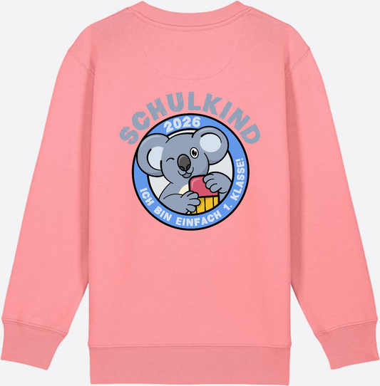 Sweatshirt Schulkind 2026 – 1. Klasse Koala - Pink Joy