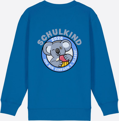 Sweatshirt Schulkind 2026 – 1. Klasse Koala - Royal Blue