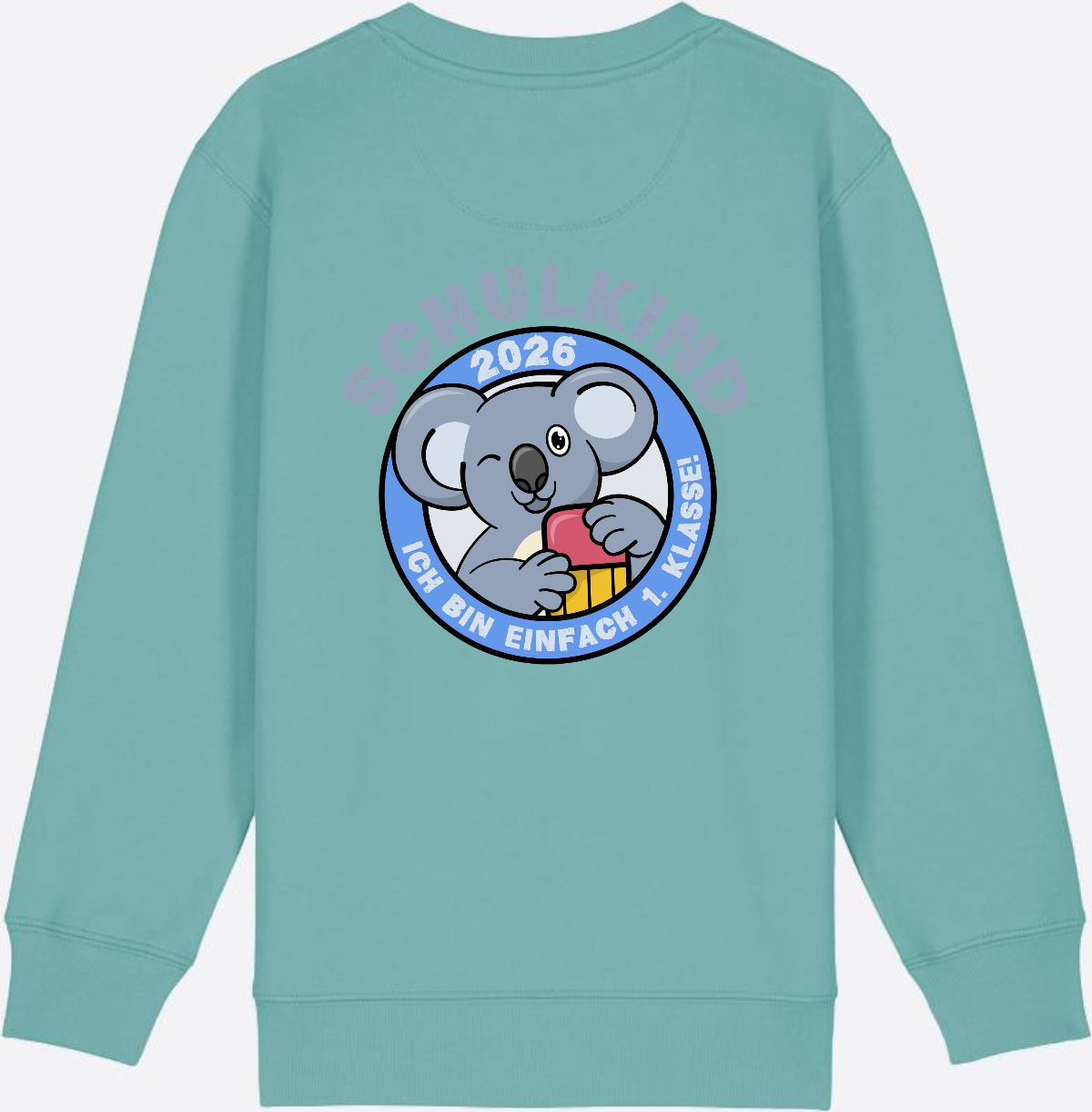 Sweatshirt Schulkind 2026 – 1. Klasse Koala - Teal Monstera