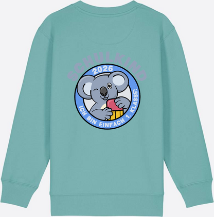 Sweatshirt Schulkind 2026 – 1. Klasse Koala - Teal Monstera