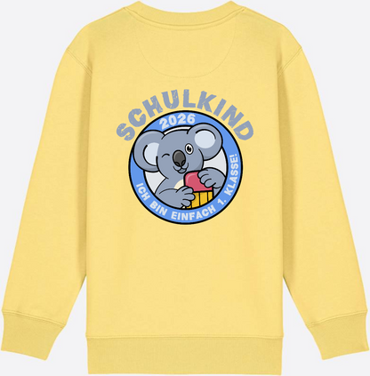 Sweatshirt Schulkind 2026 – 1. Klasse Koala - Viva Yellow