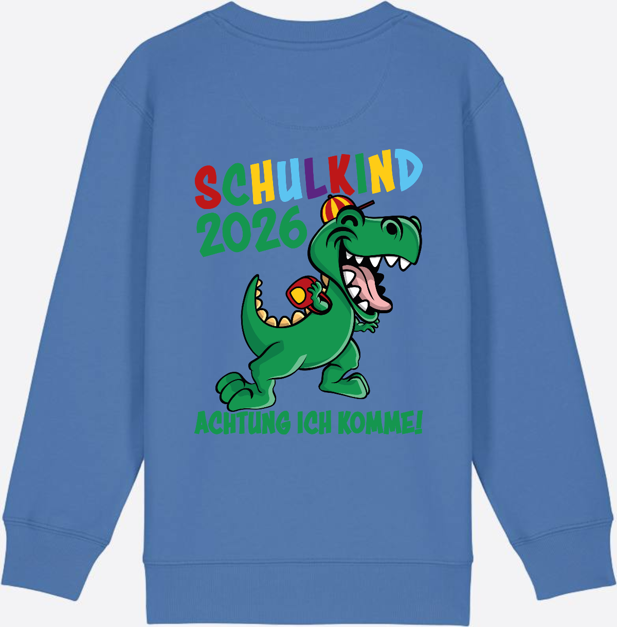 Sweatshirt Schulkind 2026: Achtung ich komme! bunt - Bright Blue