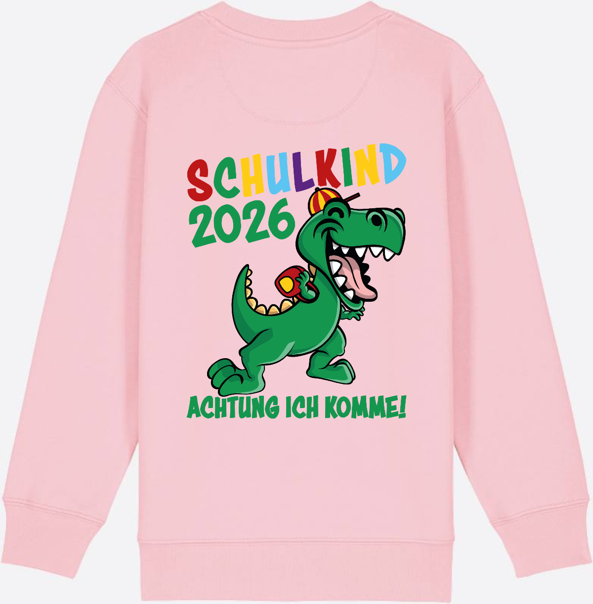 Sweatshirt Schulkind 2026: Achtung ich komme! bunt - Cotton Pink