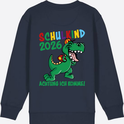 Sweatshirt Schulkind 2026: Achtung ich komme! bunt - French Navy