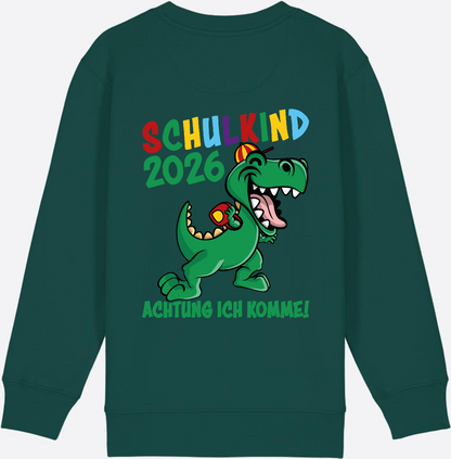 Sweatshirt Schulkind 2026: Achtung ich komme! bunt - Glazed Green