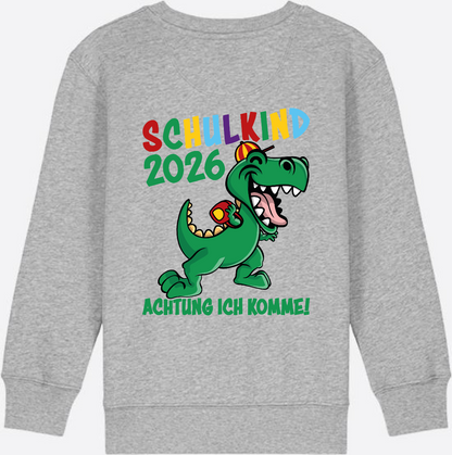 Sweatshirt Schulkind 2026: Achtung ich komme! bunt - Heather Grey