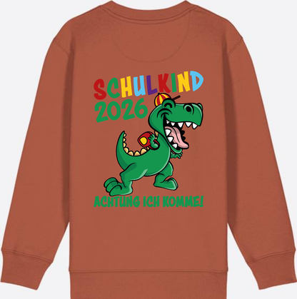 Sweatshirt Schulkind 2026: Achtung ich komme! bunt - Heritage Brown