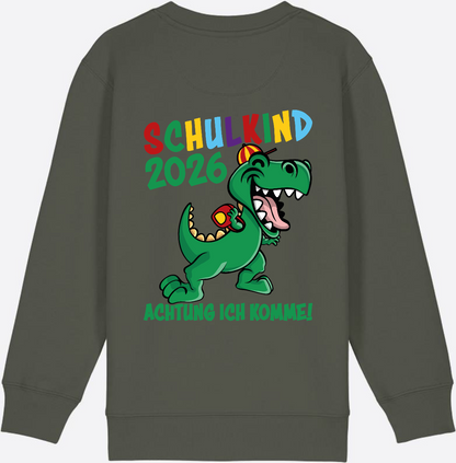 Sweatshirt Schulkind 2026: Achtung ich komme! bunt - Khaki