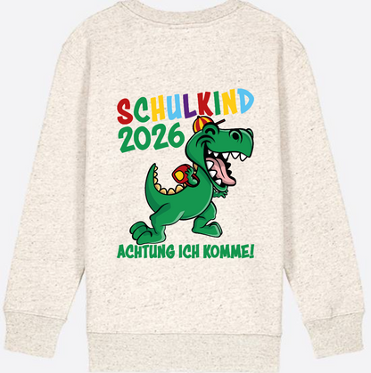 Sweatshirt Schulkind 2026: Achtung ich komme! bunt - Natural Raw