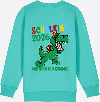Sweatshirt Schulkind 2026: Achtung ich komme! bunt - Pool Blue