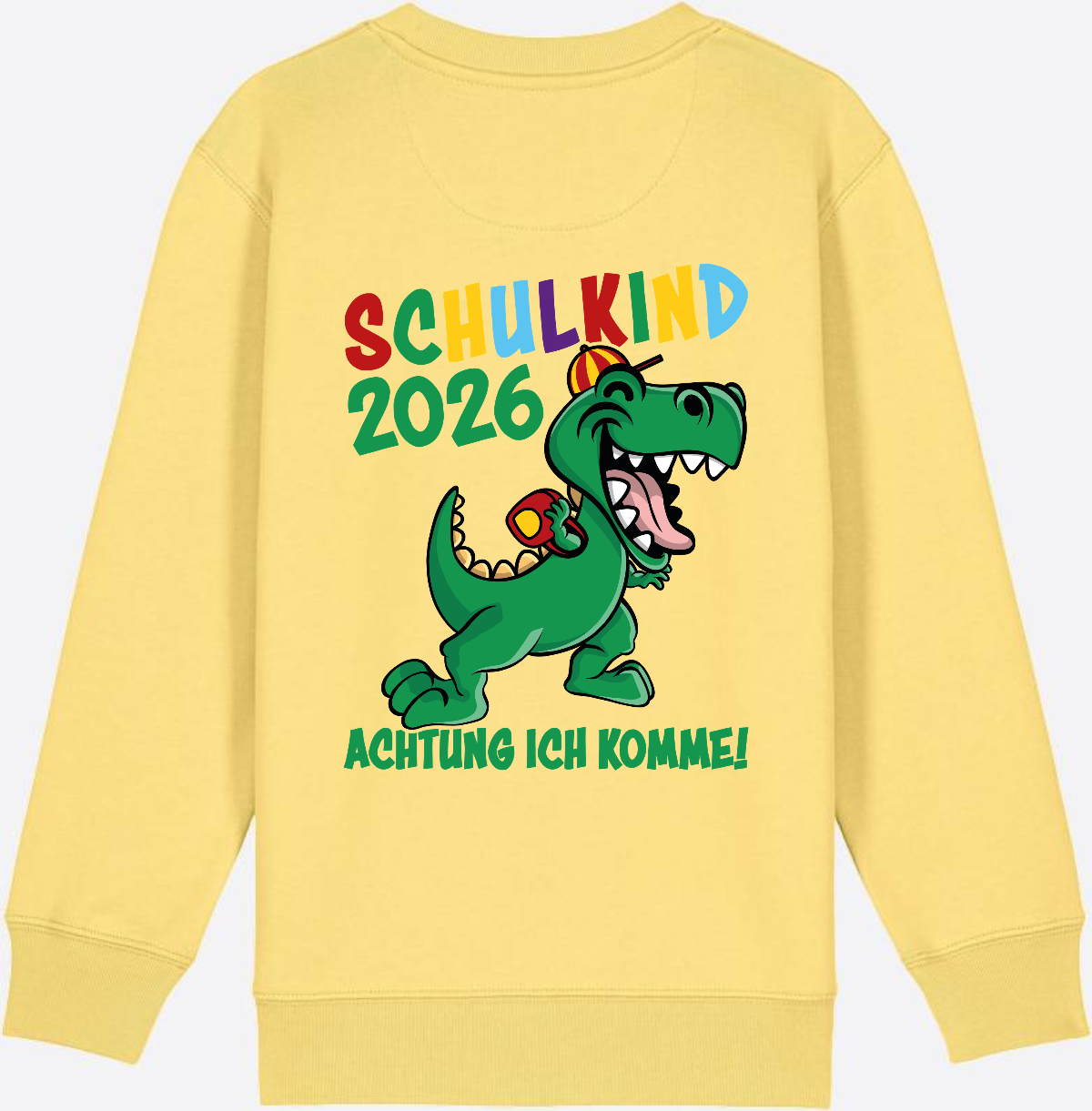 Sweatshirt Schulkind 2026: Achtung ich komme! bunt - Viva Yellow