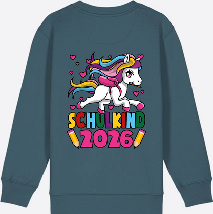 Sweatshirt Schulkind 2026 Einhorn – Personalisiert mit Name - Stargazer