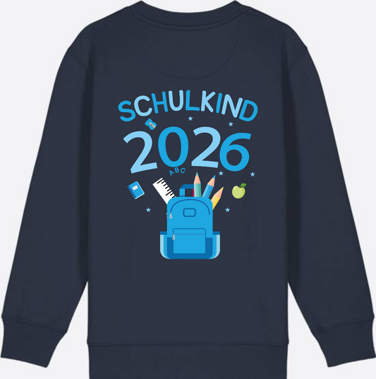Sweatshirt Schulkind 2026 – Personalisiert zur Einschulung - French Navy