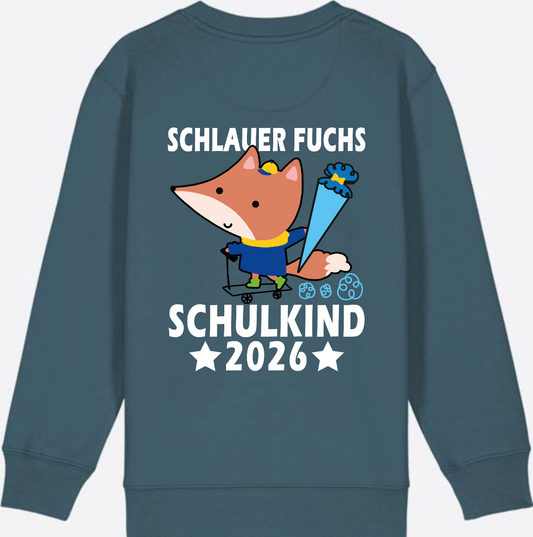 Sweatshirt Schulkind 2026 – Schlauer Fuchs mit Wunschnamen - Stargazer