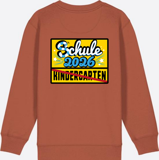 Sweatshirt zur Einschulung 2026 – Ortsschild Kindergarten / Schule - Heritage Brown