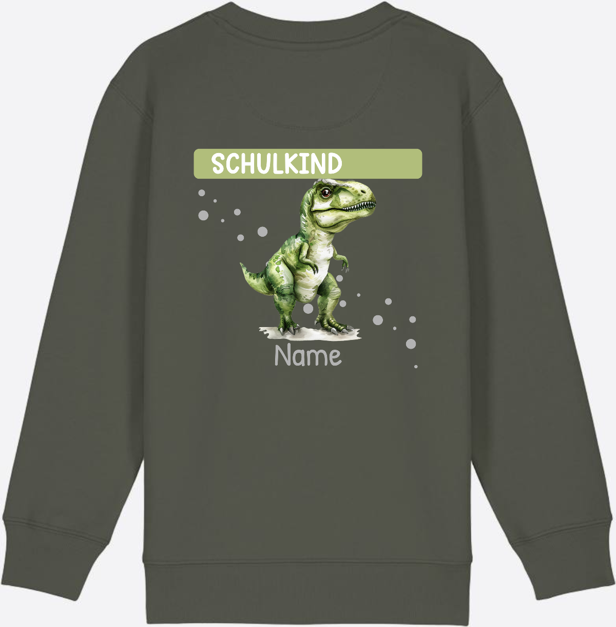 Sweatshirt zur Einschulung – Geschenk mit Namen personalisiert - Khaki