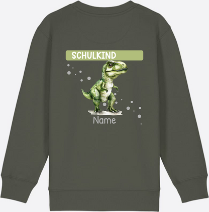 Sweatshirt zur Einschulung – Geschenk mit Namen personalisiert - Khaki