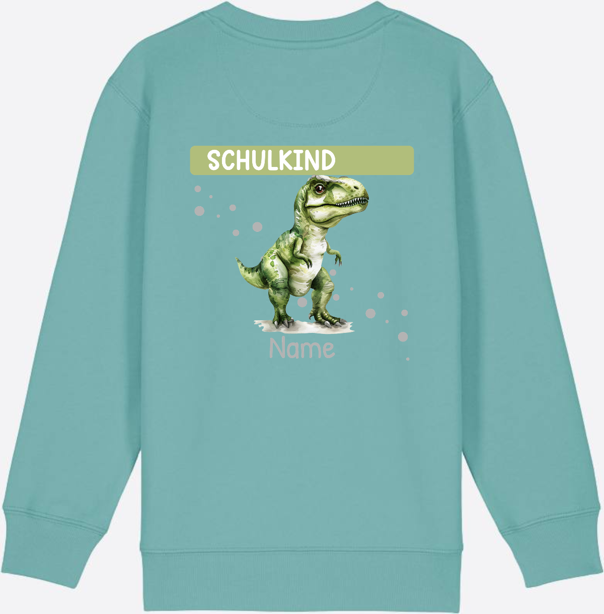 Sweatshirt zur Einschulung – Geschenk mit Namen personalisiert - Teal Monstera