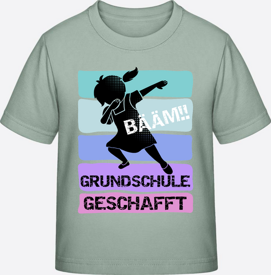 T-Shirt Bääm Grundschule geschafft Mädchen – mit Name - Aloe
