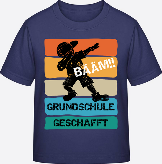 T-Shirt Bääm Grundschule geschafft – Personalisiert mit Name - Indigo
