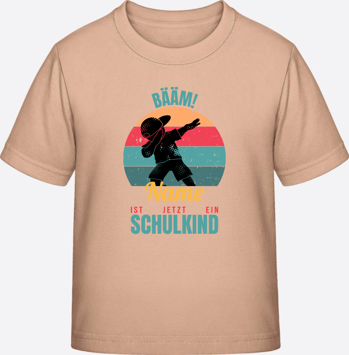 T-Shirt BÄÄM Schulkind mit Name – Geschenk zur Einschulung - Fraiche Peche