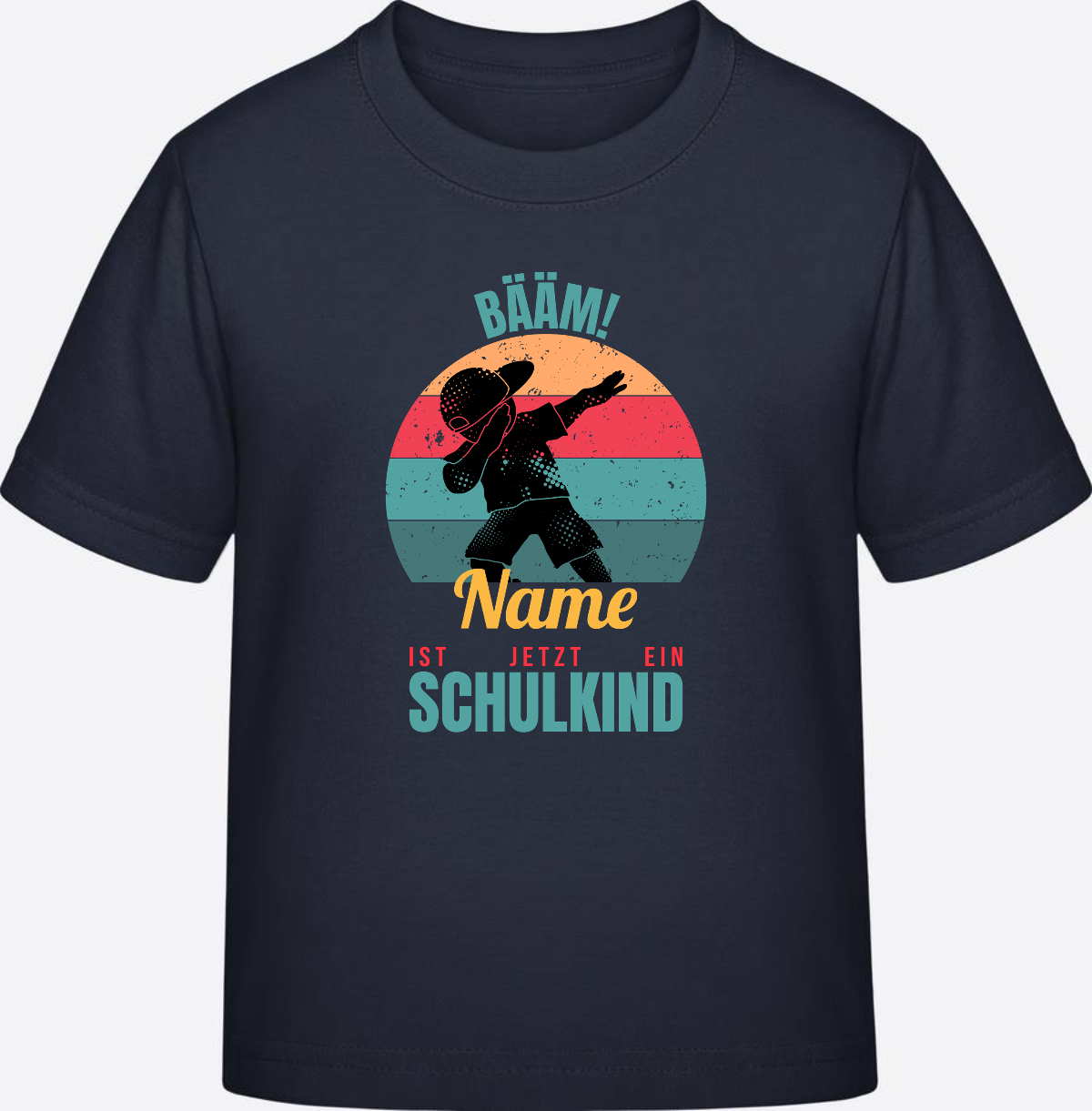 T-Shirt BÄÄM Schulkind mit Name – Geschenk zur Einschulung - French Navy