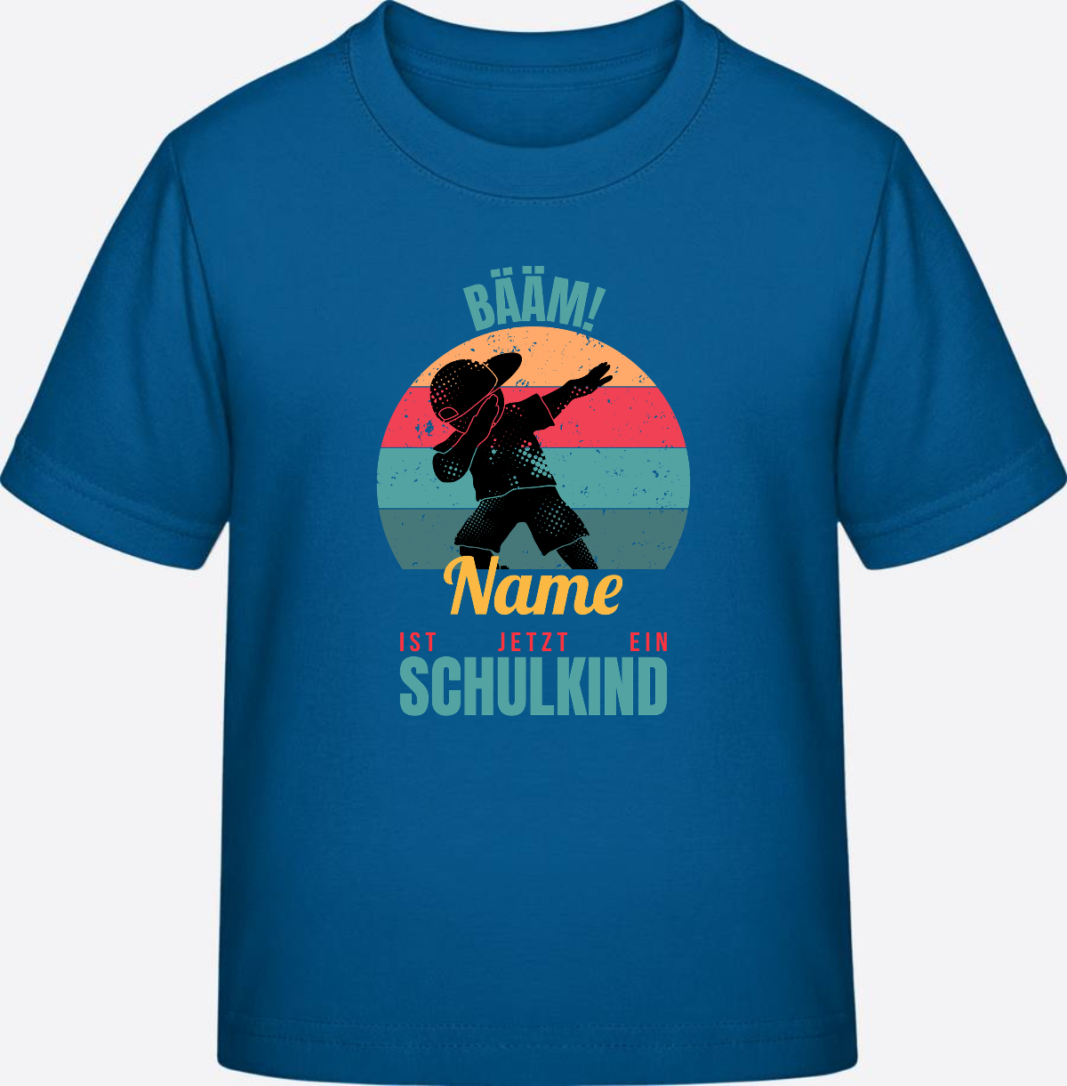 T-Shirt BÄÄM Schulkind mit Name – Geschenk zur Einschulung - Royal Blue