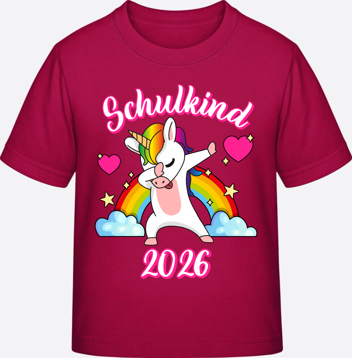 T-Shirt Einschulung 2025 – Schulkind Dabbing Einhorn Regenbogen - Sorbet