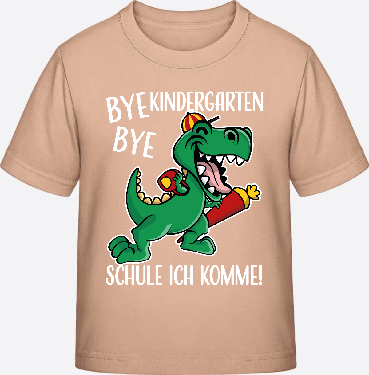 T-Shirt Einschulung: Bye Bye Kindergarten Dino mit Name - Fraiche Peche