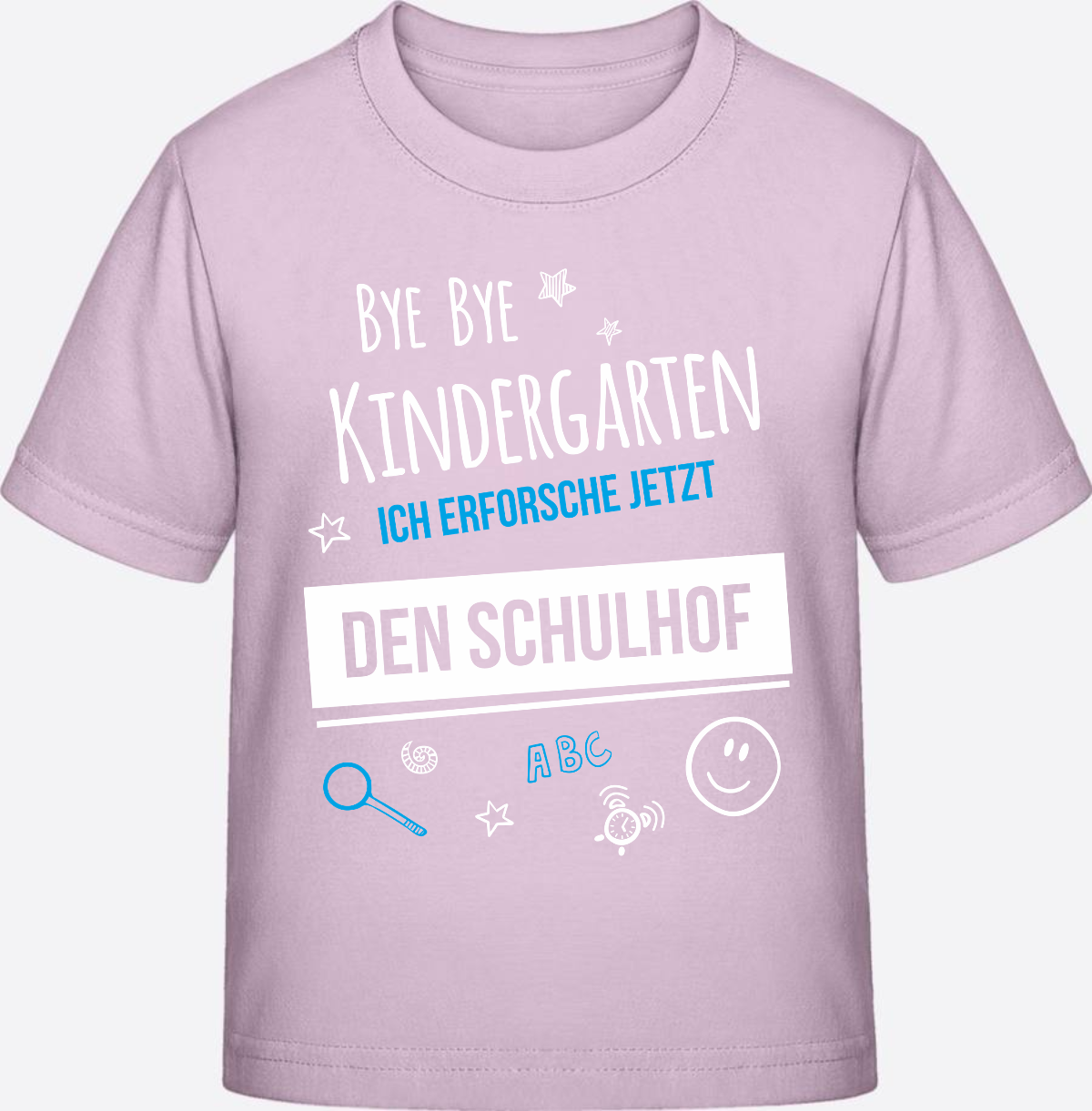 T-Shirt Einschulung – Bye Bye Kindergarten Schulhof - Pink Sixties