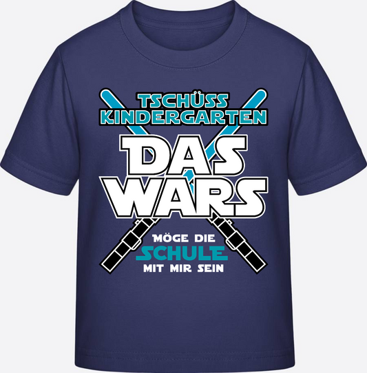 T-Shirt Einschulung "Das Wars Kindergarten" mit Wunschnamen - Indigo