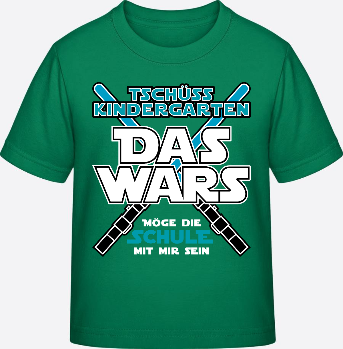 T-Shirt Einschulung "Das Wars Kindergarten" mit Wunschnamen - Kelly Green