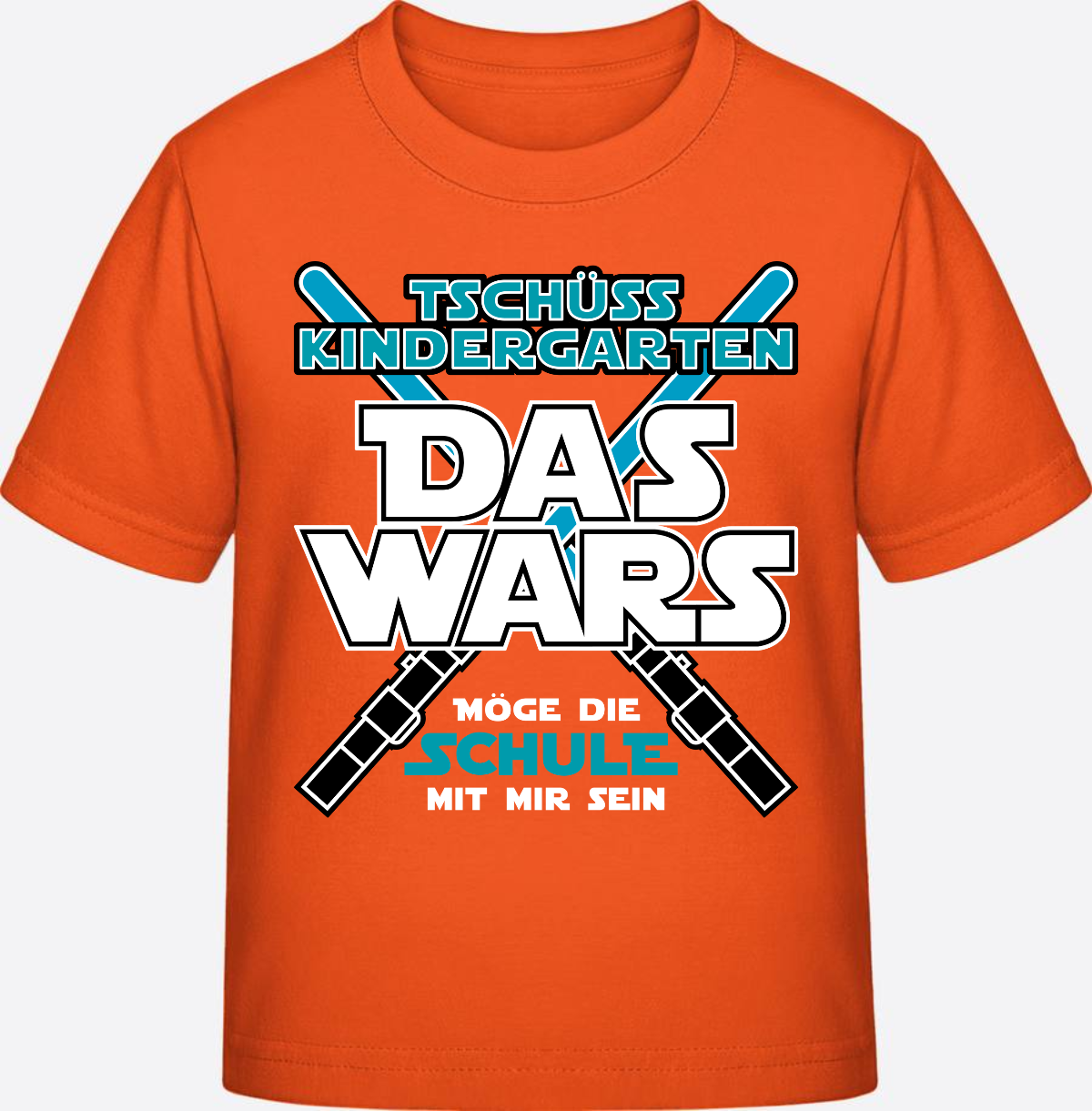 T-Shirt Einschulung "Das Wars Kindergarten" mit Wunschnamen - Orange