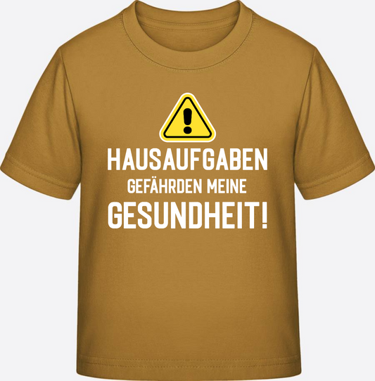 T-Shirt Einschulung: Hausaufgaben gefährden Gesundheit - Ochre