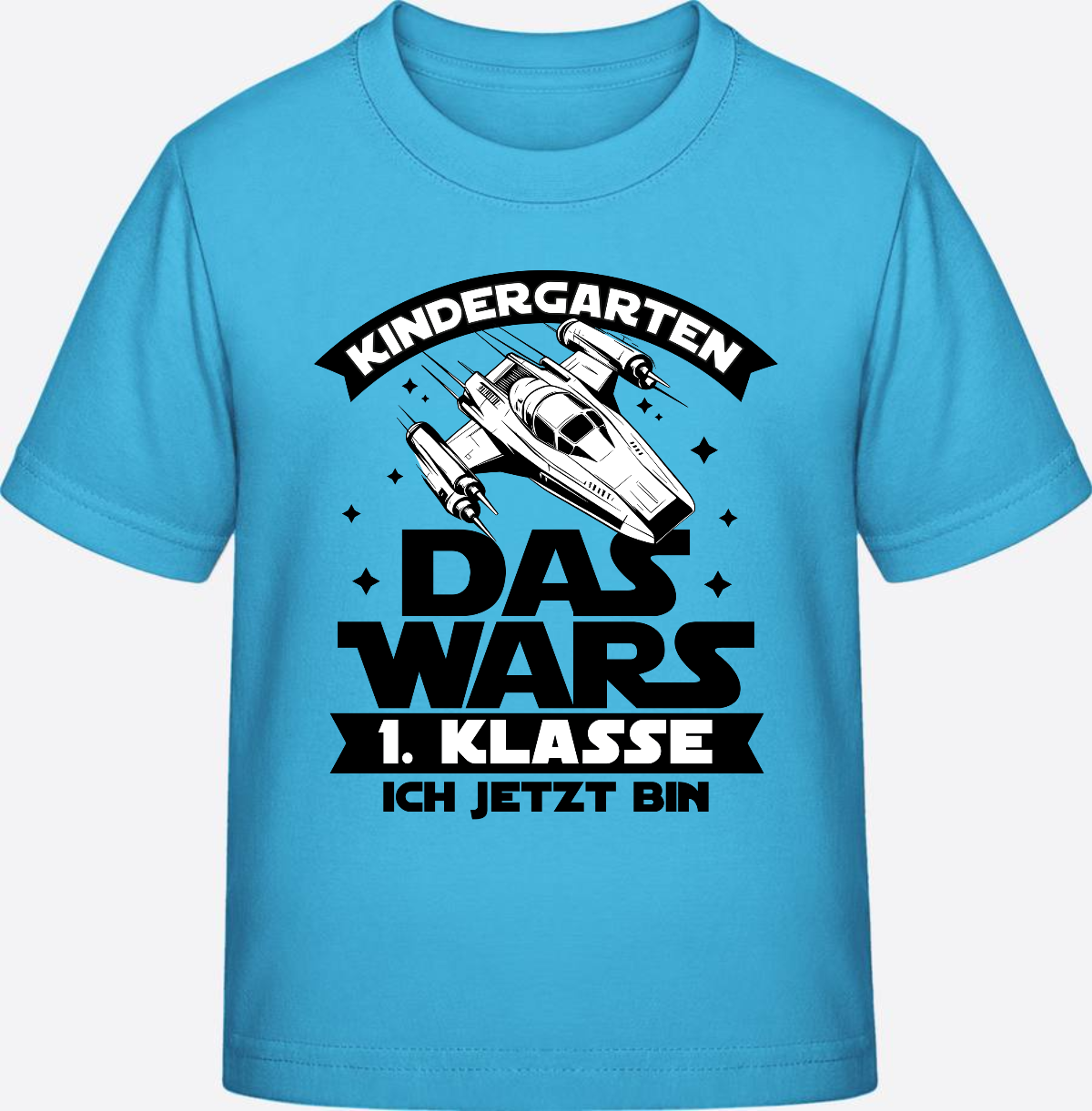 T-Shirt Einschulung Kindergarten Das Wars – Personalisiert - Aqua Blue