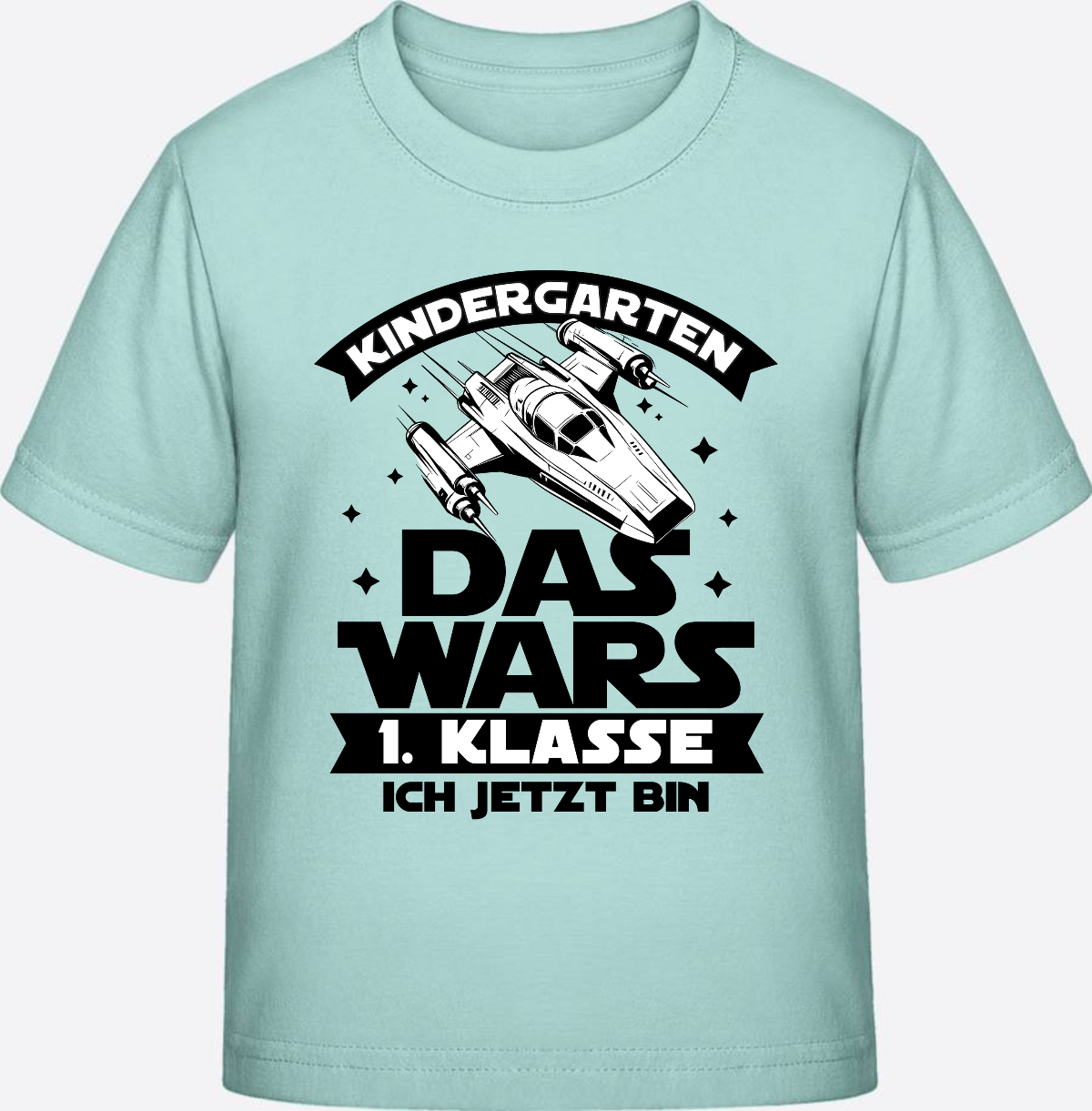 T-Shirt Einschulung Kindergarten Das Wars – Personalisiert - Caribbean Blue