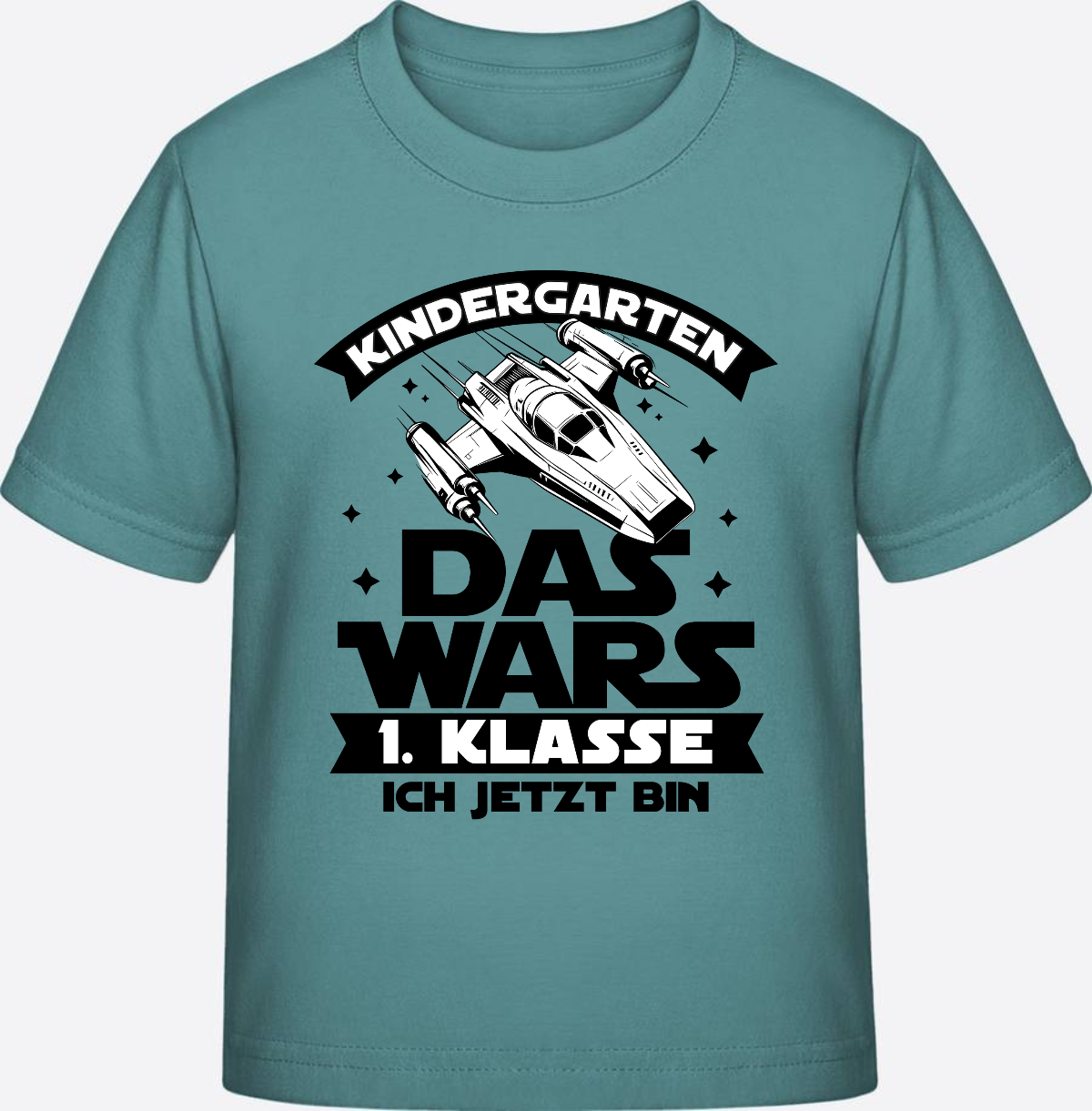 T-Shirt Einschulung Kindergarten Das Wars – Personalisiert - Teal Monstera