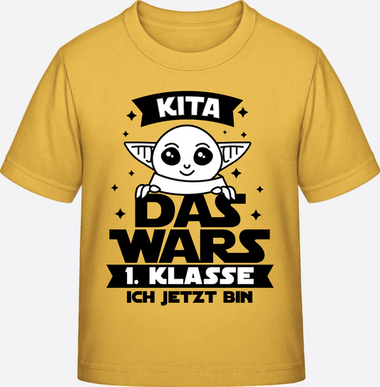 T-Shirt Einschulung: Kita Das wars 1. Klasse ich jetzt bin - Gold