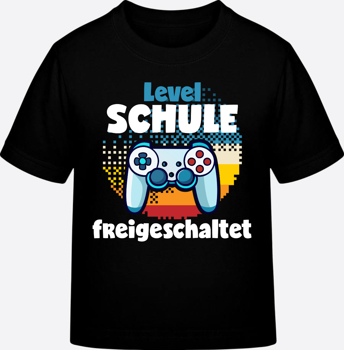 T-Shirt Einschulung: Level Schule freigeschaltet - Black