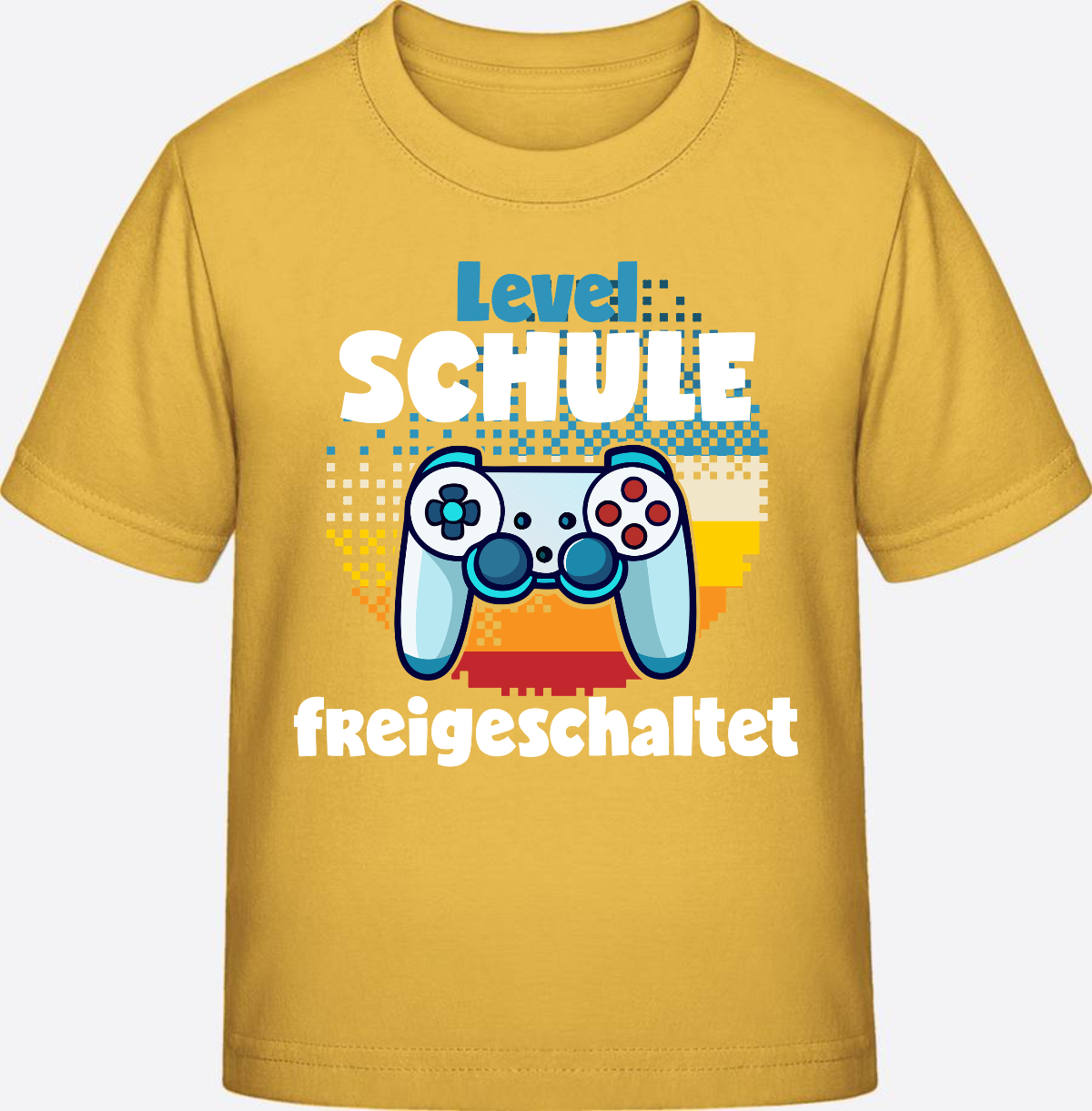 T-Shirt Einschulung: Level Schule freigeschaltet - Gold
