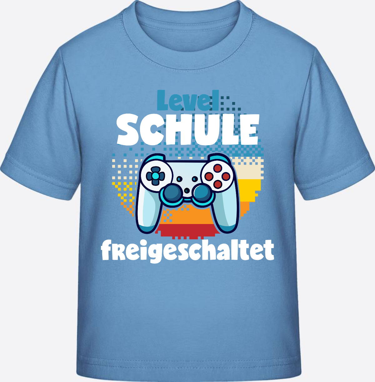 T-Shirt Einschulung: Level Schule freigeschaltet - Sky Blue